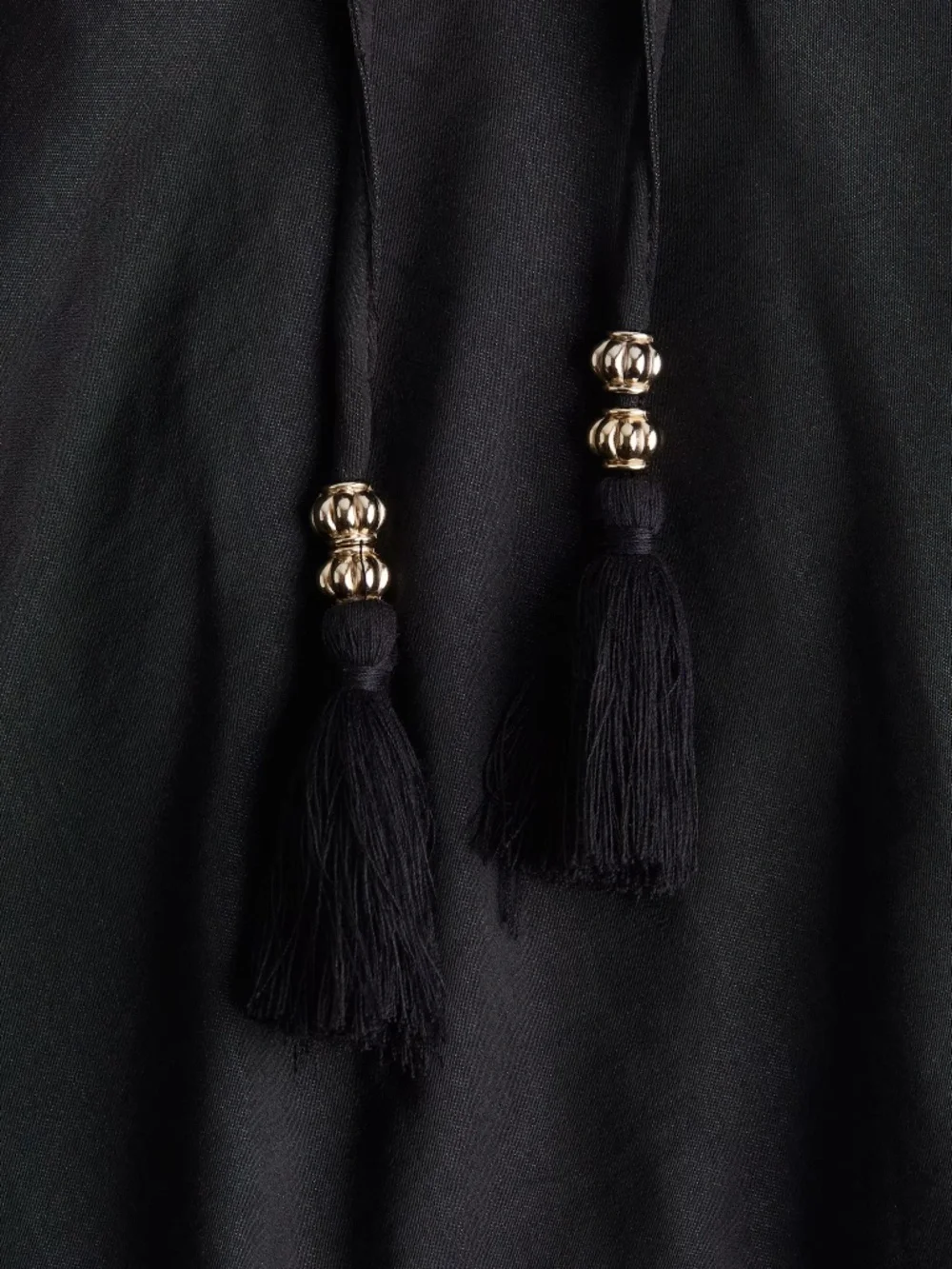 H&M Divided Women's Black Tassel Tie Waist Shorts Boho Casual - Picture 8 of 10